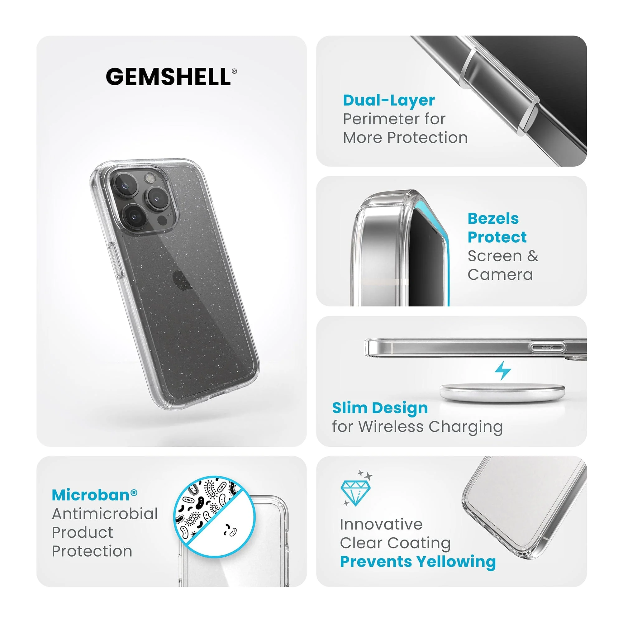 GemShell Glitter iPhone 15 Pro Cases - Image 9