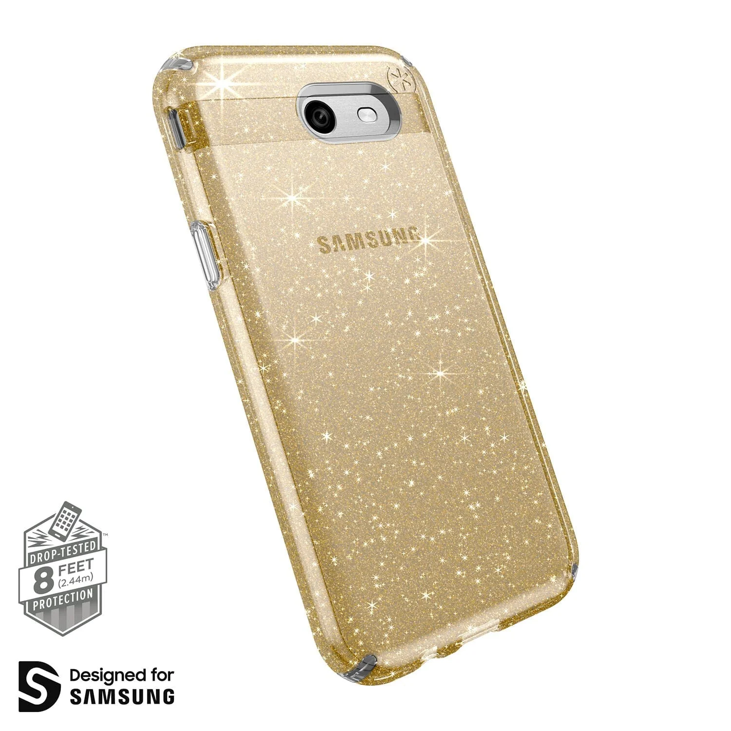 Presidio Clear + Glitter Samsung Galaxy J3 Emerge Cases