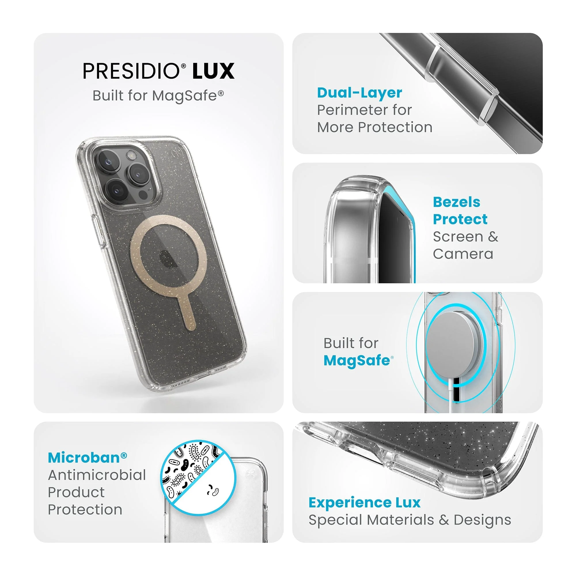 Presidio Lux Glitter MagSafe iPhone 15 Pro Max Cases - Image 9
