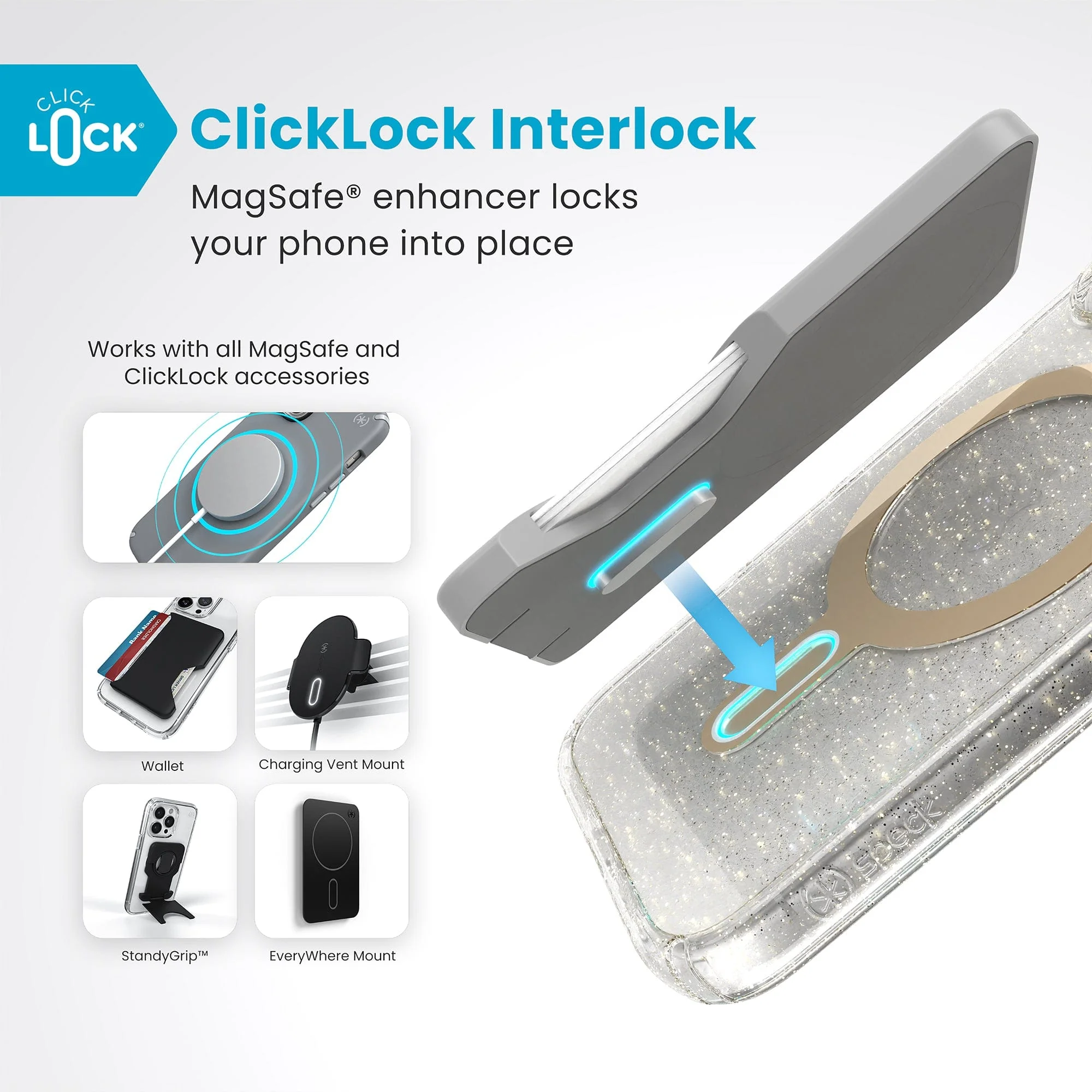 Presidio Lux Glitter MagSafe with ClickLock Apple iPhone 16 Case - Image 2