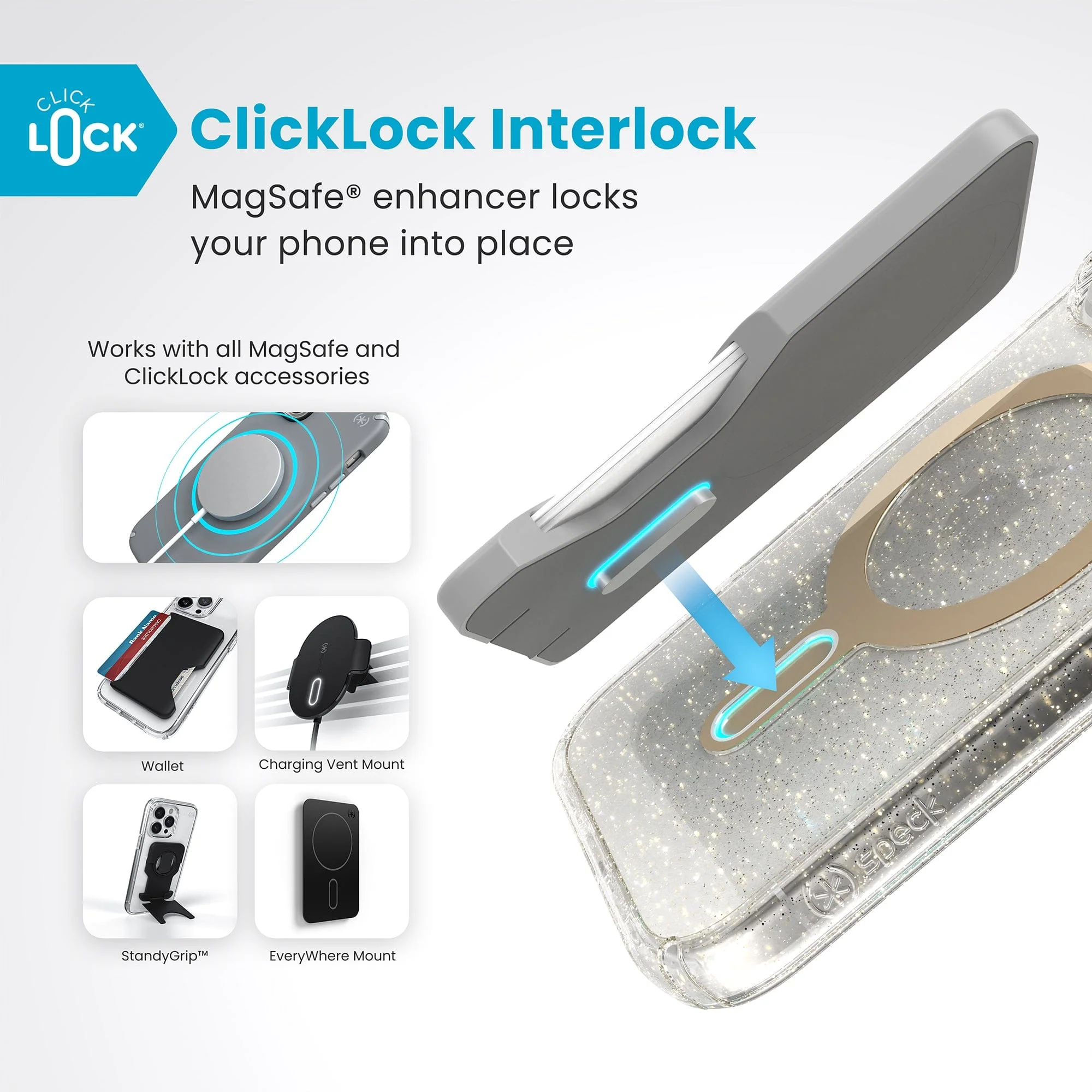 Presidio Lux Glitter MagSafe with ClickLock Apple iPhone 16 Pro Case - Image 2