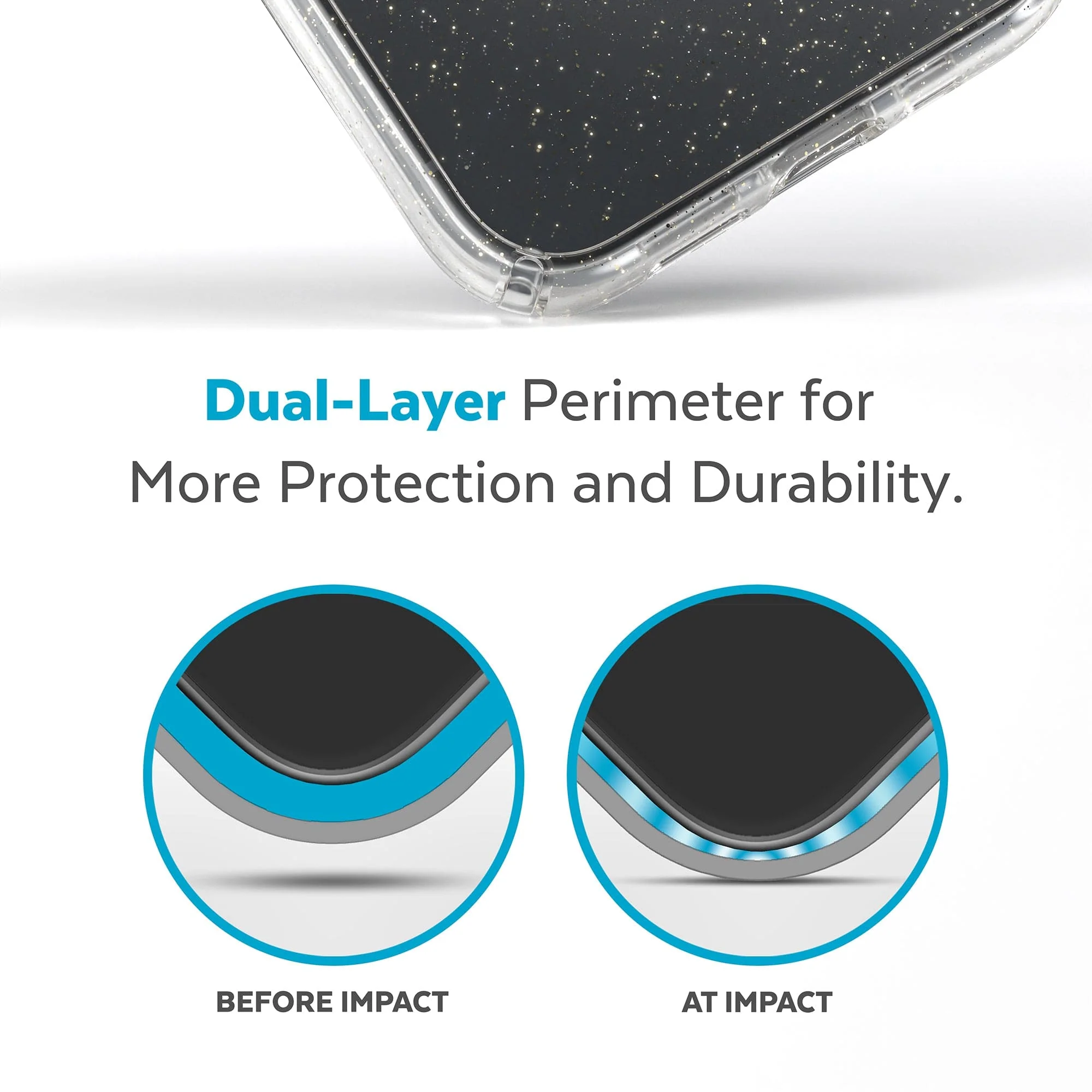 Presidio Perfect-Clear Glitter MagSafe iPhone 14 Plus Cases - Image 3