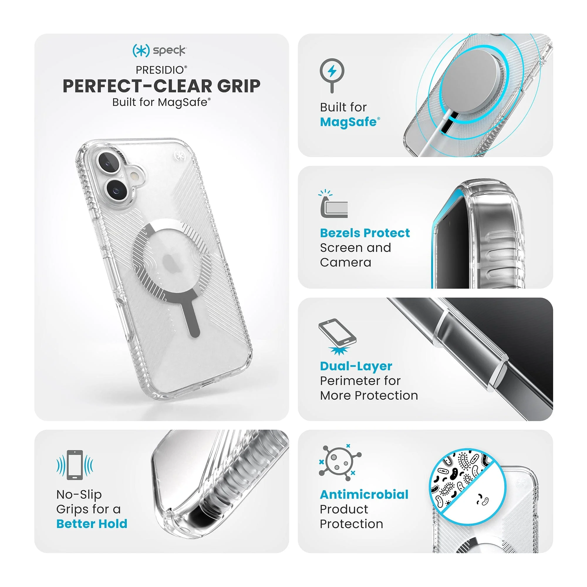 Presidio Perfect-Clear Grip MagSafe Apple iPhone 16 Plus Case - Image 10
