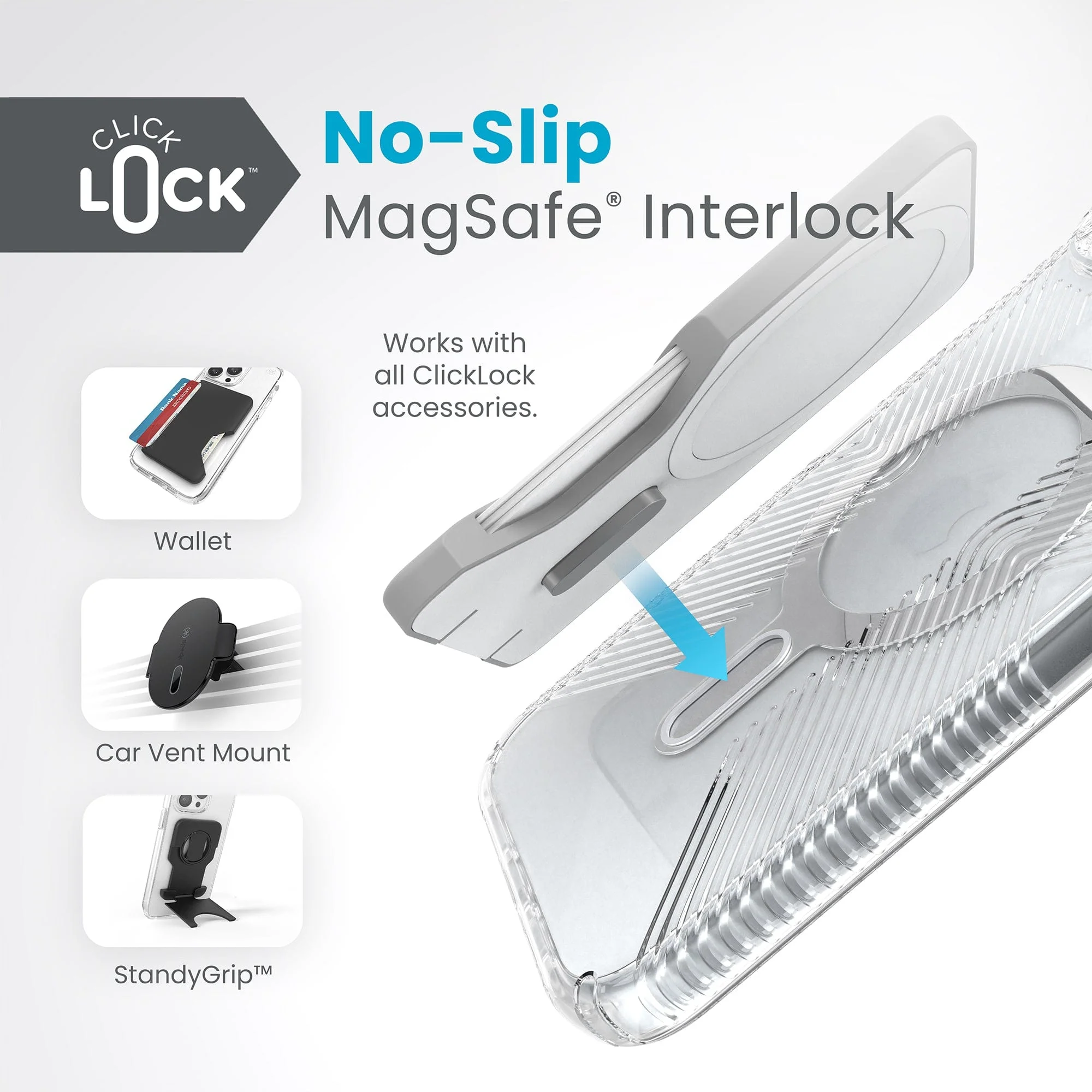 Presidio Perfect-Clear Grip MagSafe with ClickLock iPhone 15 Plus Cases - Image 2