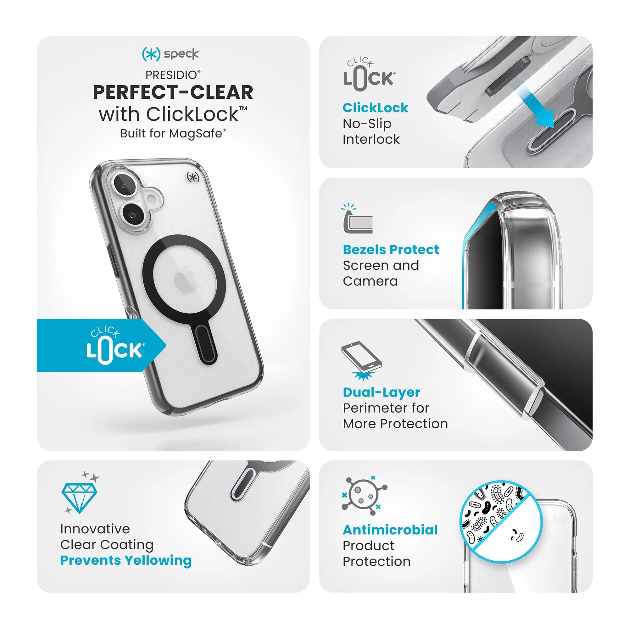 Presidio Perfect-Clear MagSafe with ClickLock Apple iPhone 16 Case - Image 20