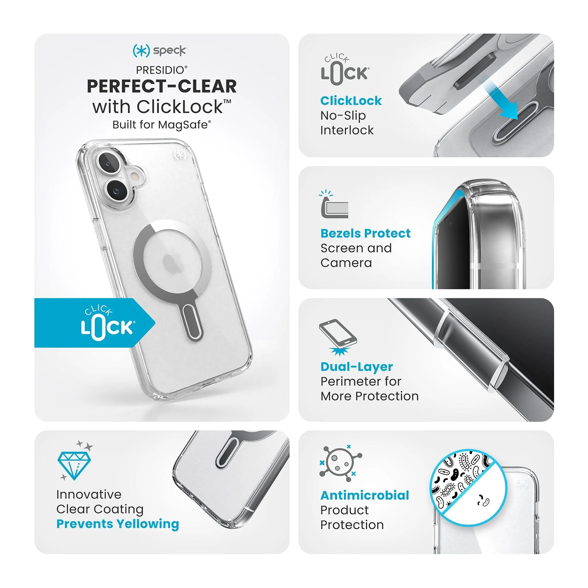 Presidio Perfect-Clear MagSafe with ClickLock Apple iPhone 16 Plus Case - Image 10