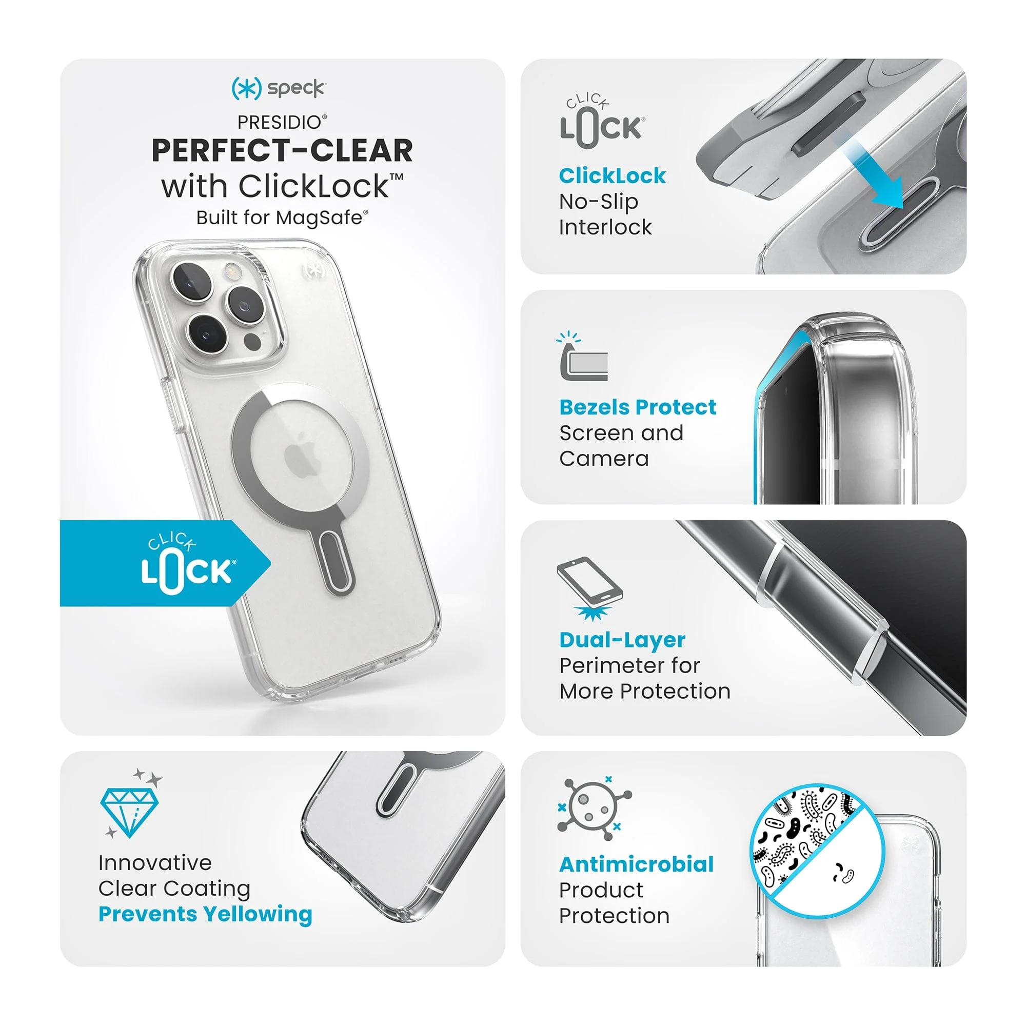 Presidio Perfect-Clear MagSafe with ClickLock Apple iPhone 16 Pro Max Case - Image 10