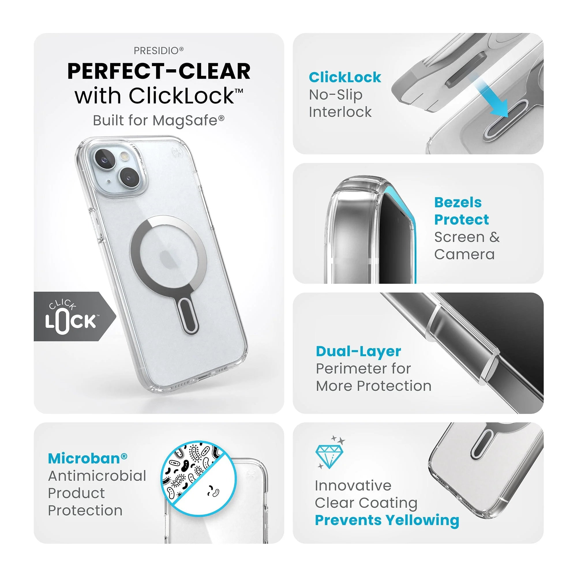 Presidio Perfect-Clear MagSafe with ClickLock iPhone 15 Plus Cases - Image 9