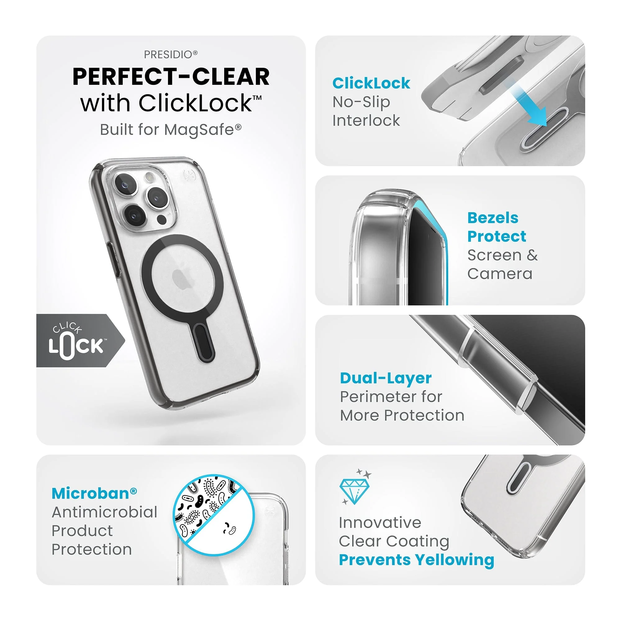 Presidio Perfect-Clear MagSafe with ClickLock iPhone 15 Pro Cases - Image 18