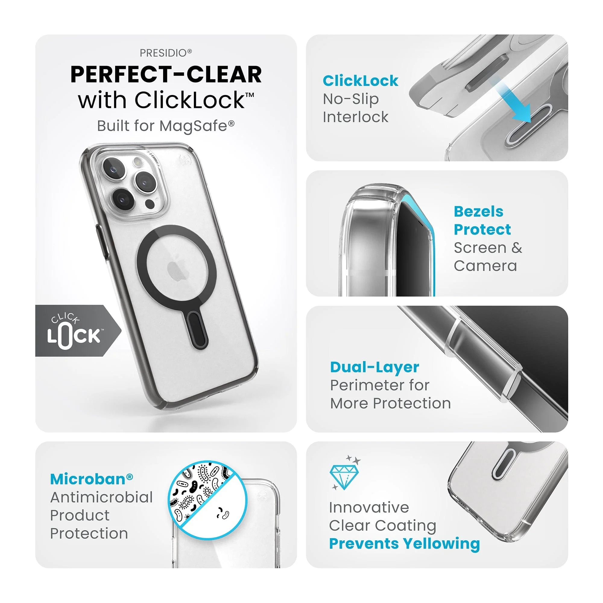 Presidio Perfect-Clear MagSafe with ClickLock iPhone 15 Pro Max Cases - Image 18