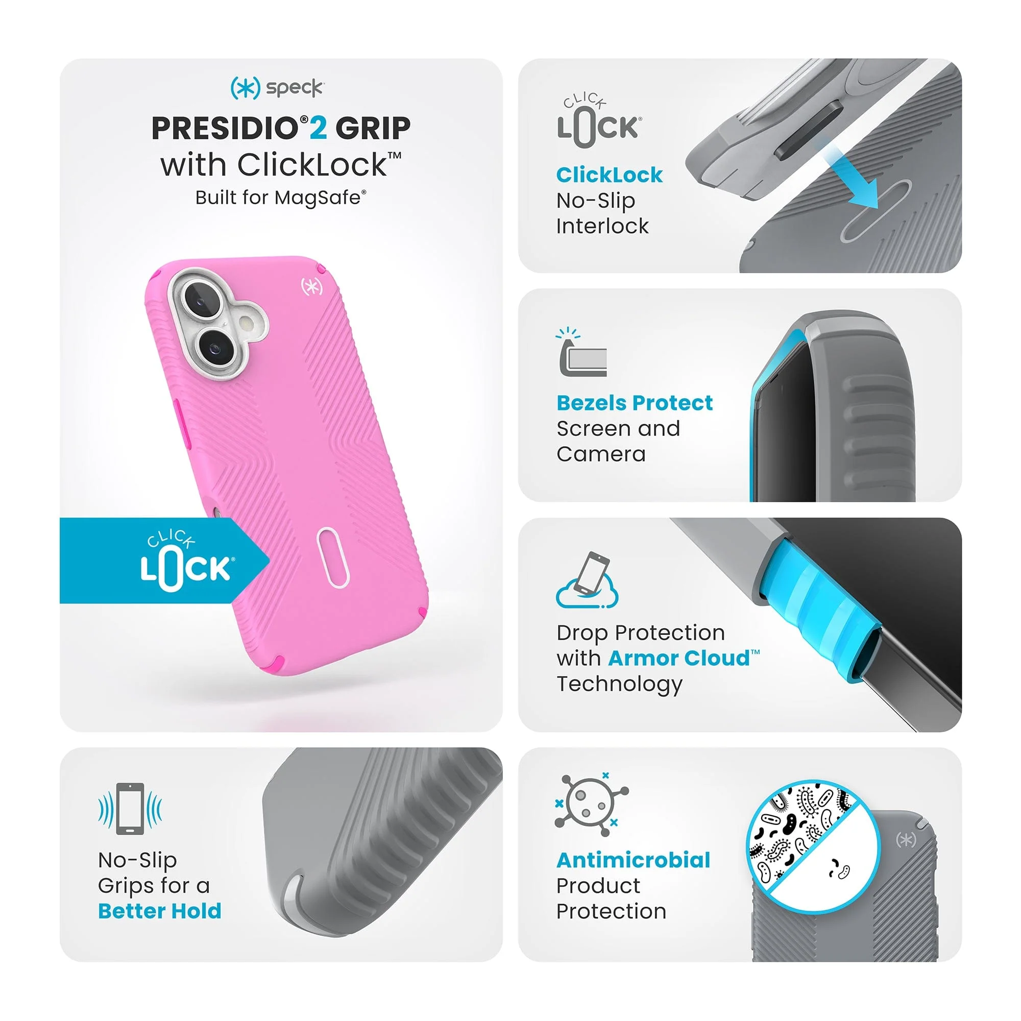 Presidio2 Grip MagSafe with ClickLock Apple iPhone 16 Case - Image 10