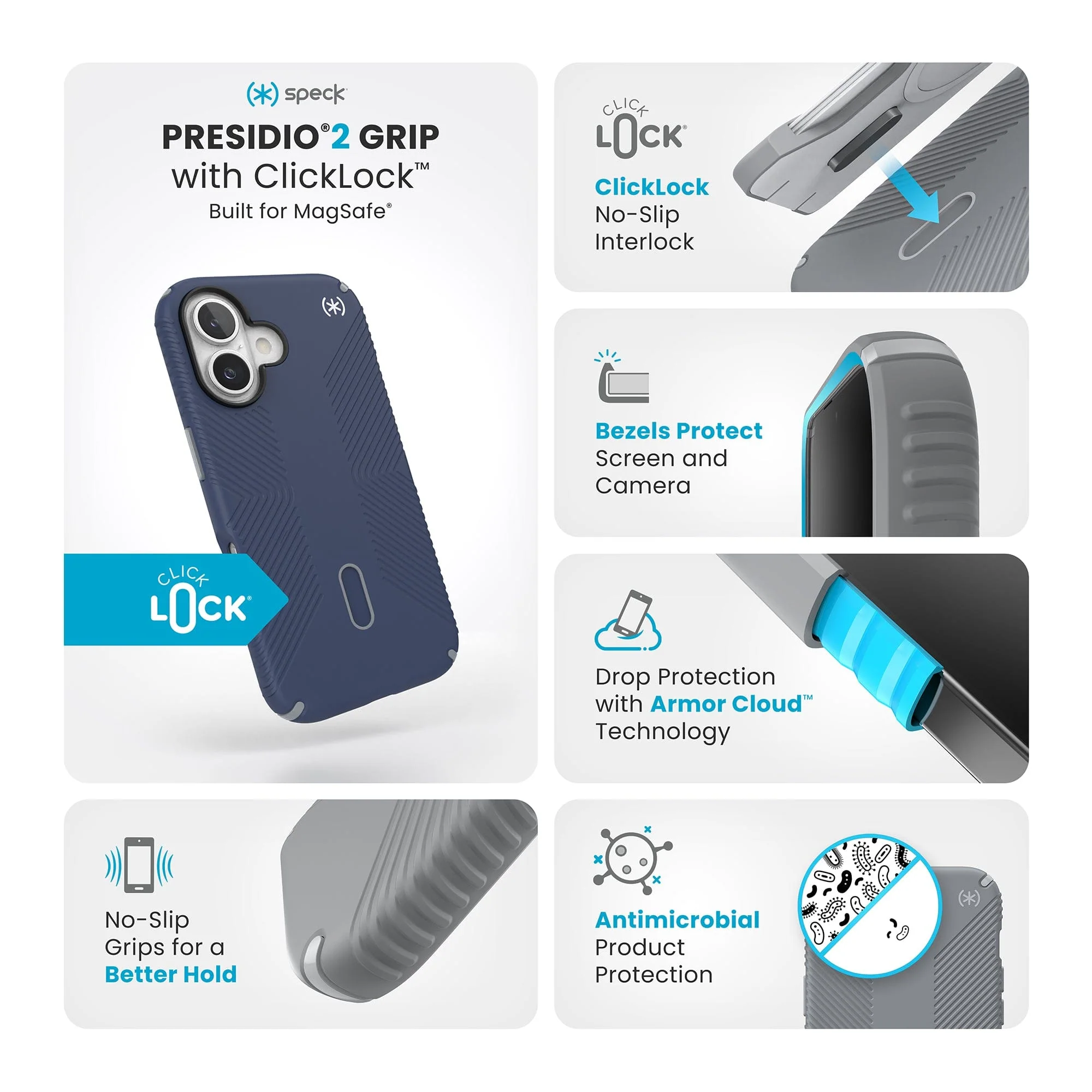 Presidio2 Grip MagSafe with ClickLock Apple iPhone 16 Case - Image 30