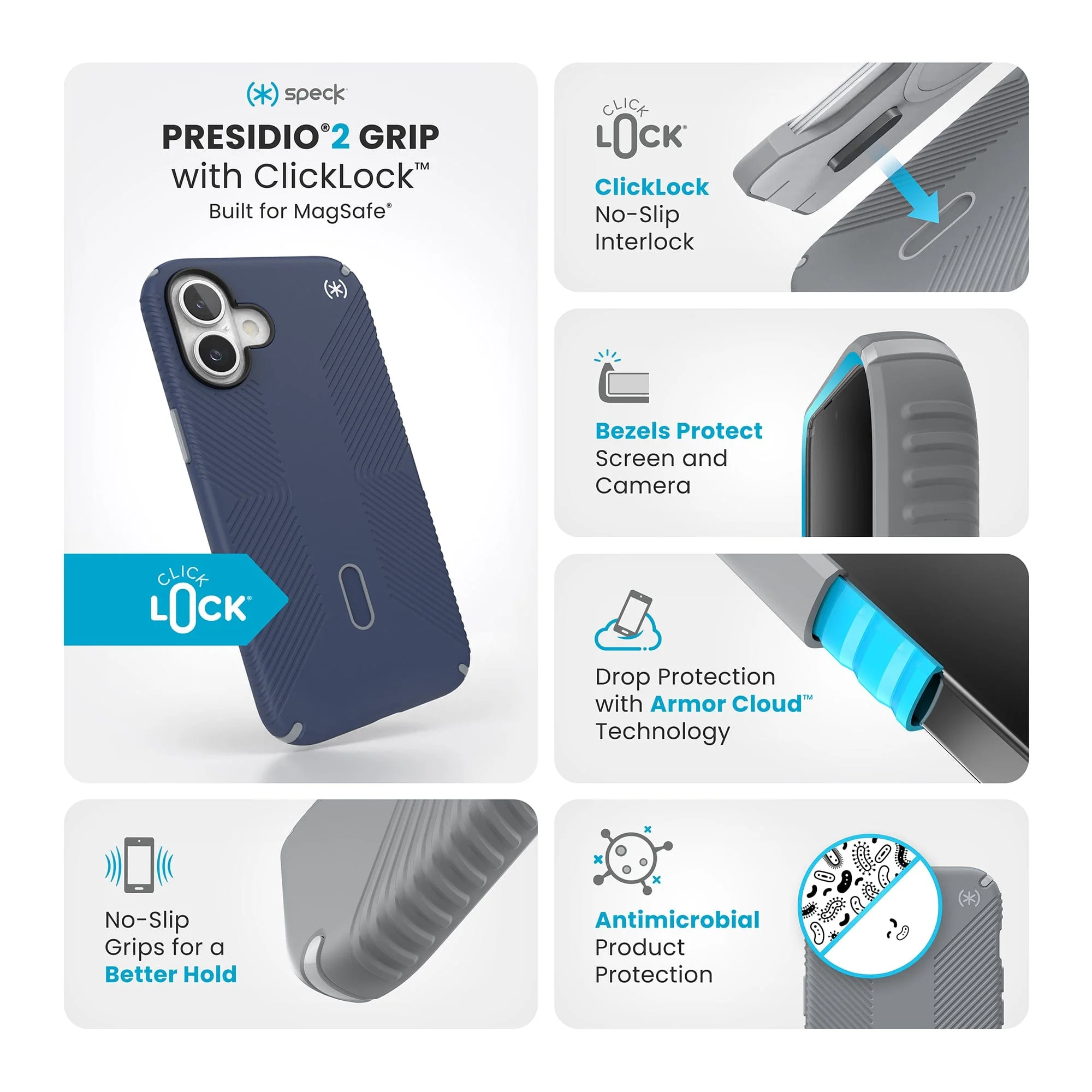 Presidio2 Grip MagSafe with ClickLock Apple iPhone 16 Plus Case - Image 20