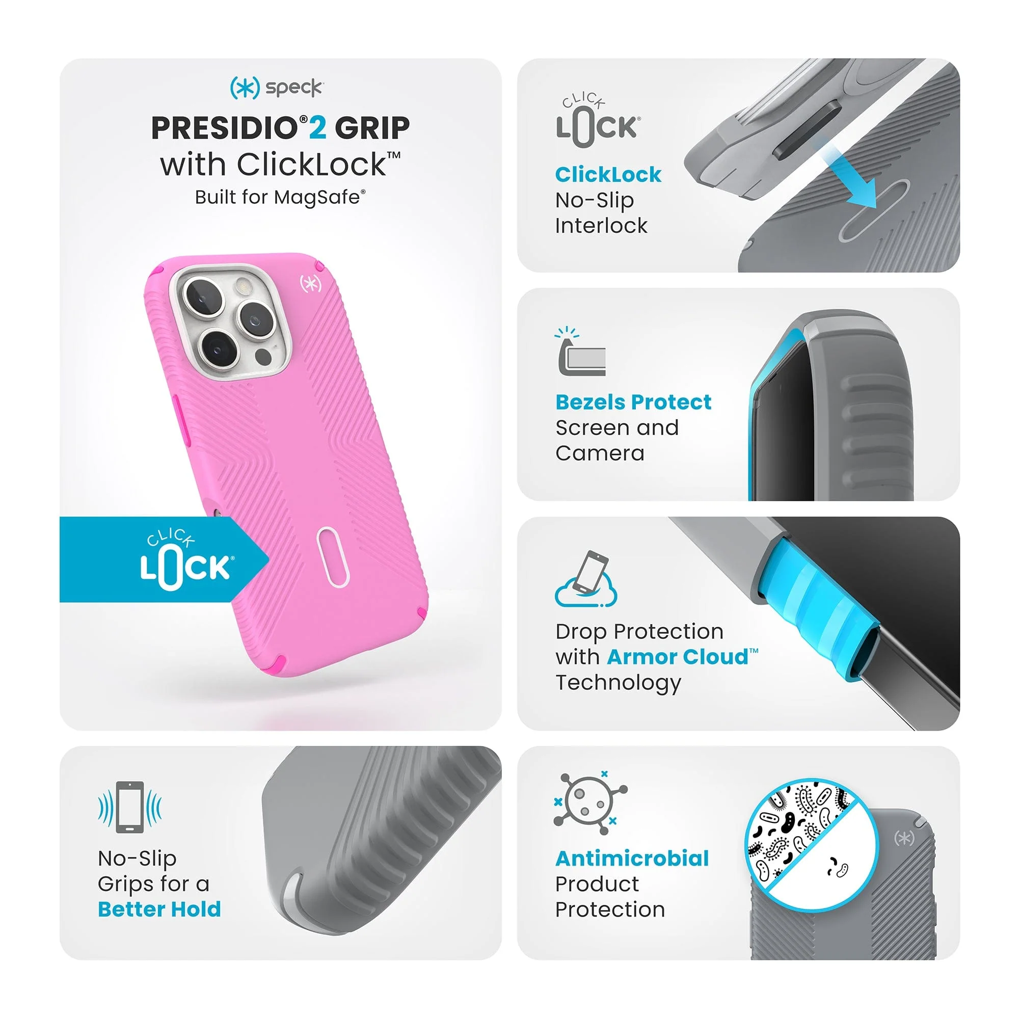 Presidio2 Grip MagSafe with ClickLock Apple iPhone 16 Pro Case - Image 40