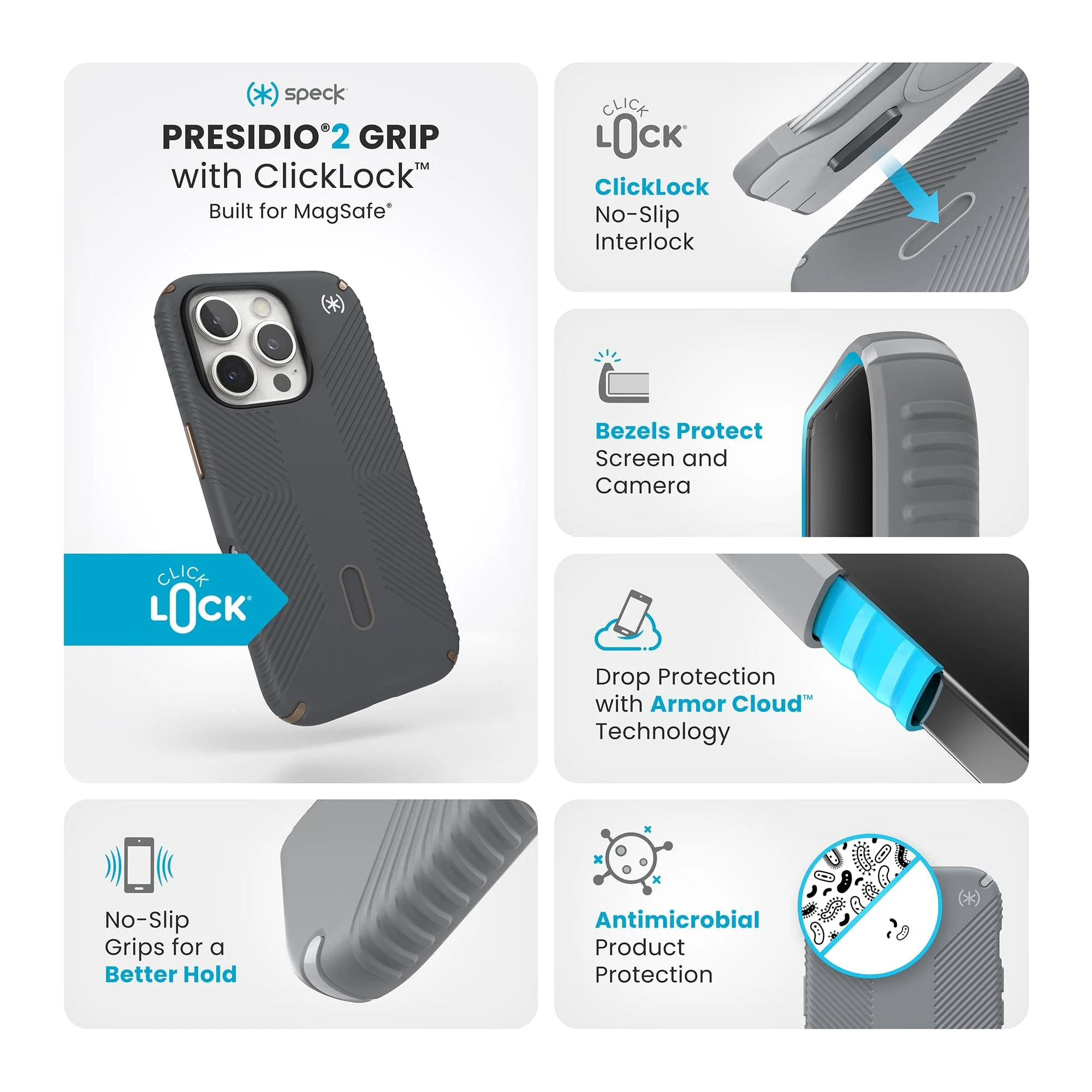 Presidio2 Grip MagSafe with ClickLock Apple iPhone 16 Pro Case - Image 50