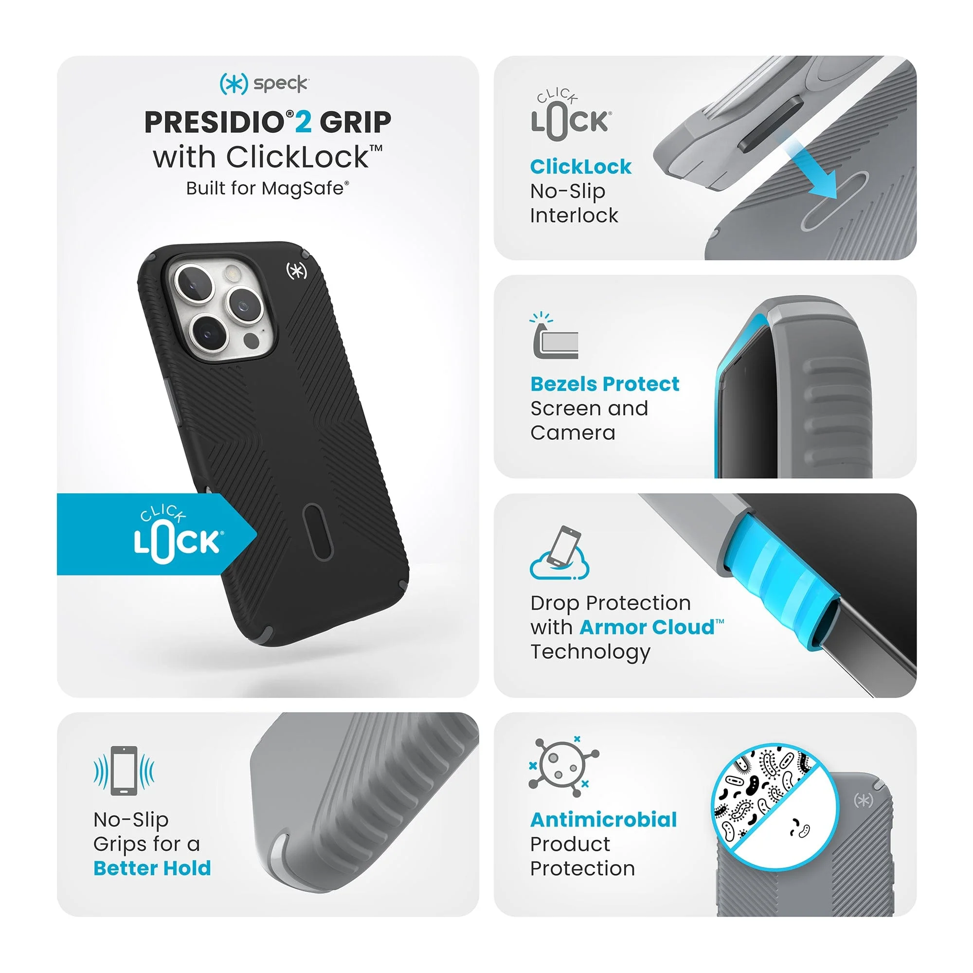 Presidio2 Grip MagSafe with ClickLock Apple iPhone 16 Pro Case - Image 70