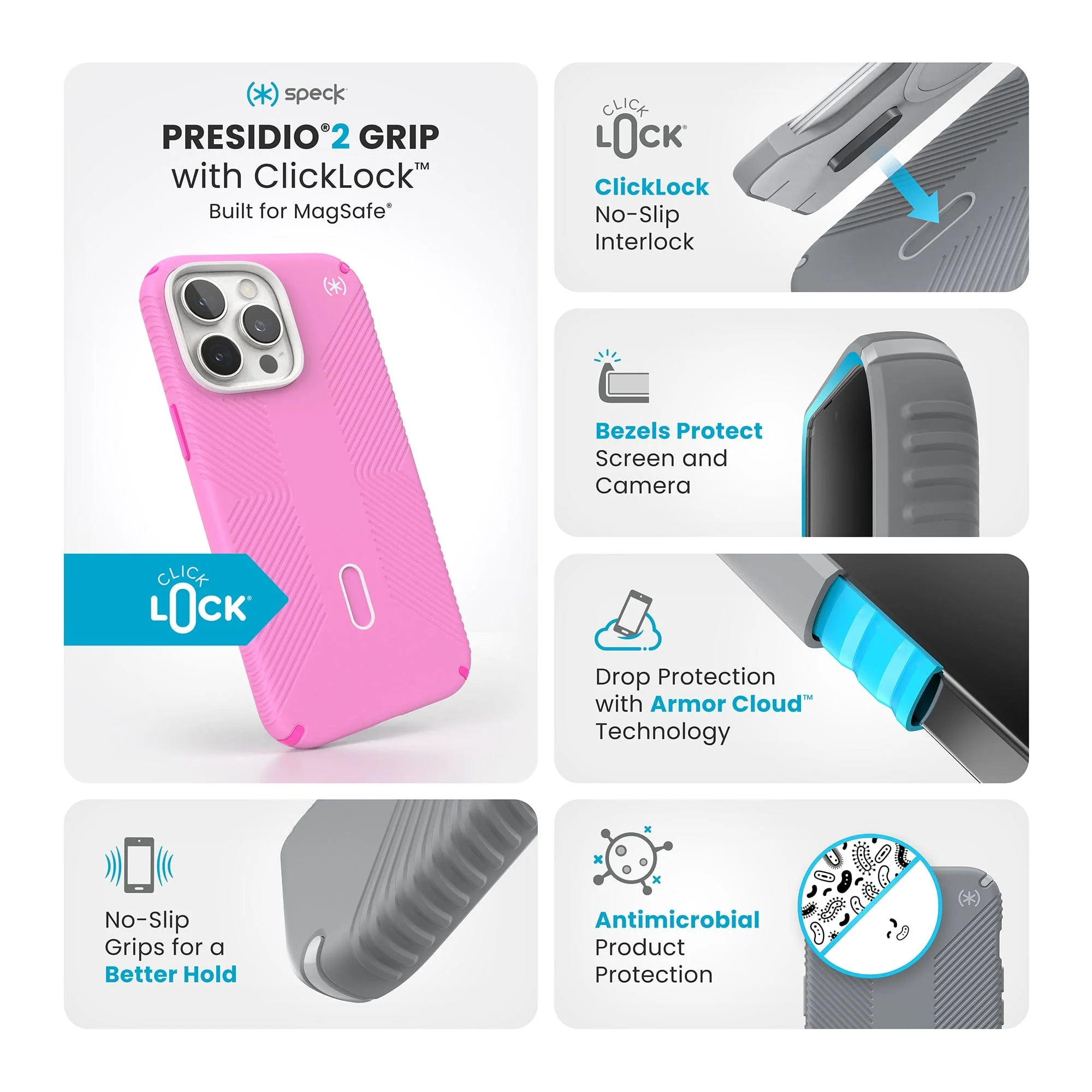 Presidio2 Grip MagSafe with ClickLock Apple iPhone 16 Pro Max Case - Image 30