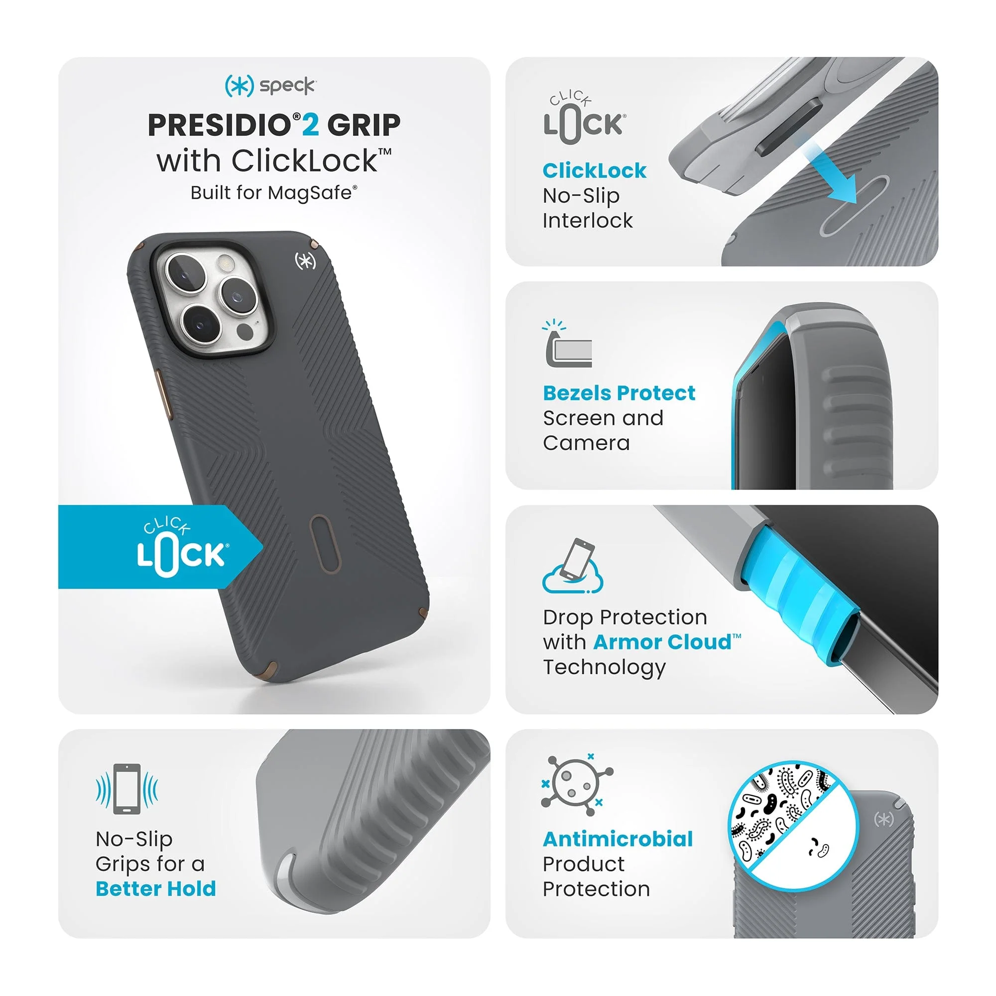 Presidio2 Grip MagSafe with ClickLock Apple iPhone 16 Pro Max Case - Image 50