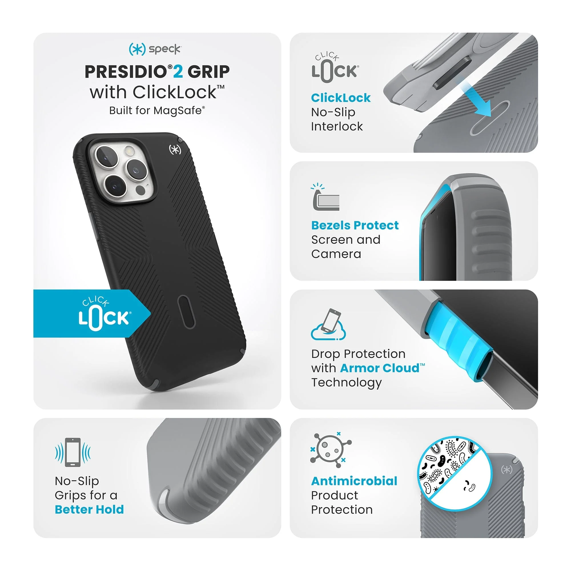 Presidio2 Grip MagSafe with ClickLock Apple iPhone 16 Pro Max Case - Image 70