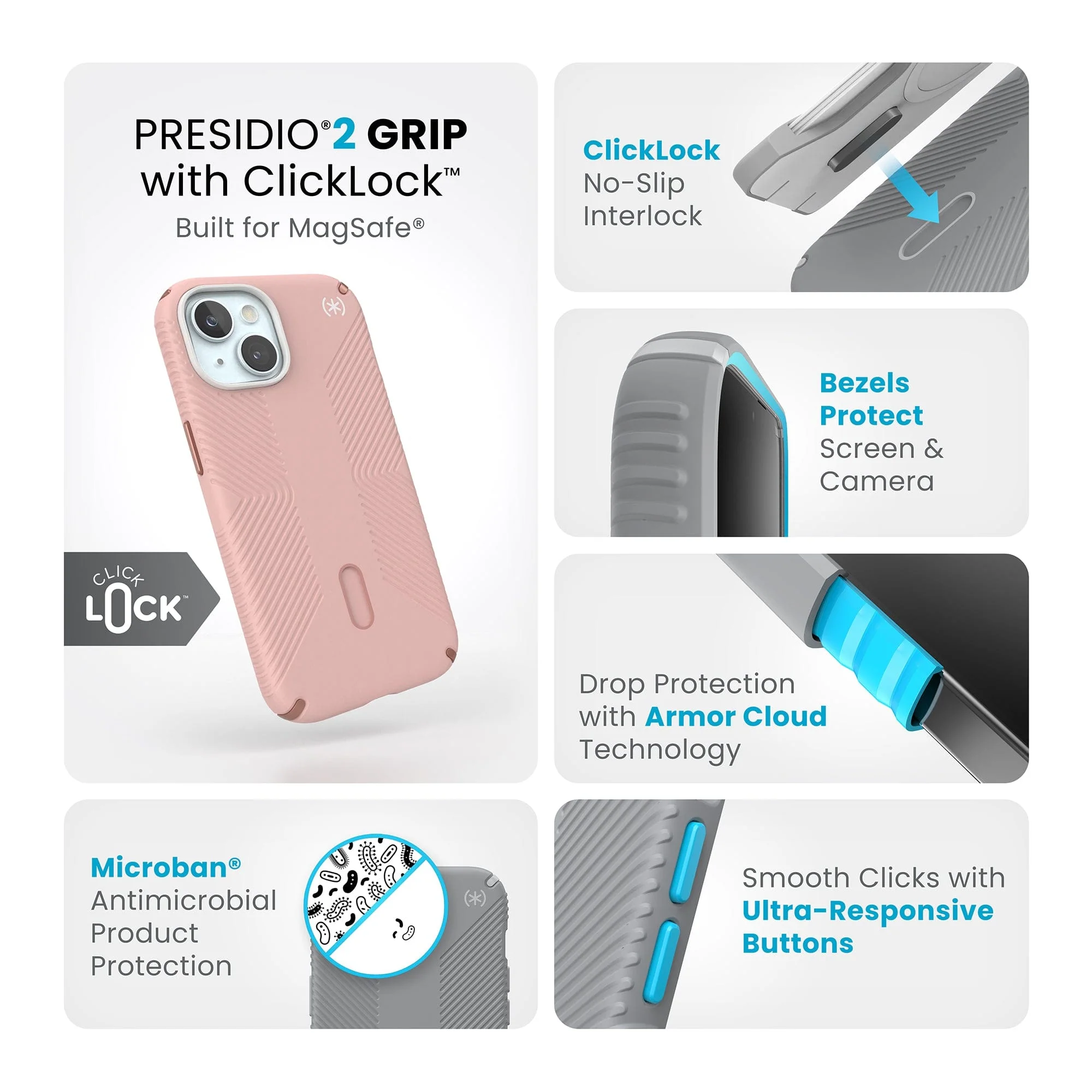 Presidio2 Grip MagSafe with ClickLock Apple iPhone 15 Case - Image 54
