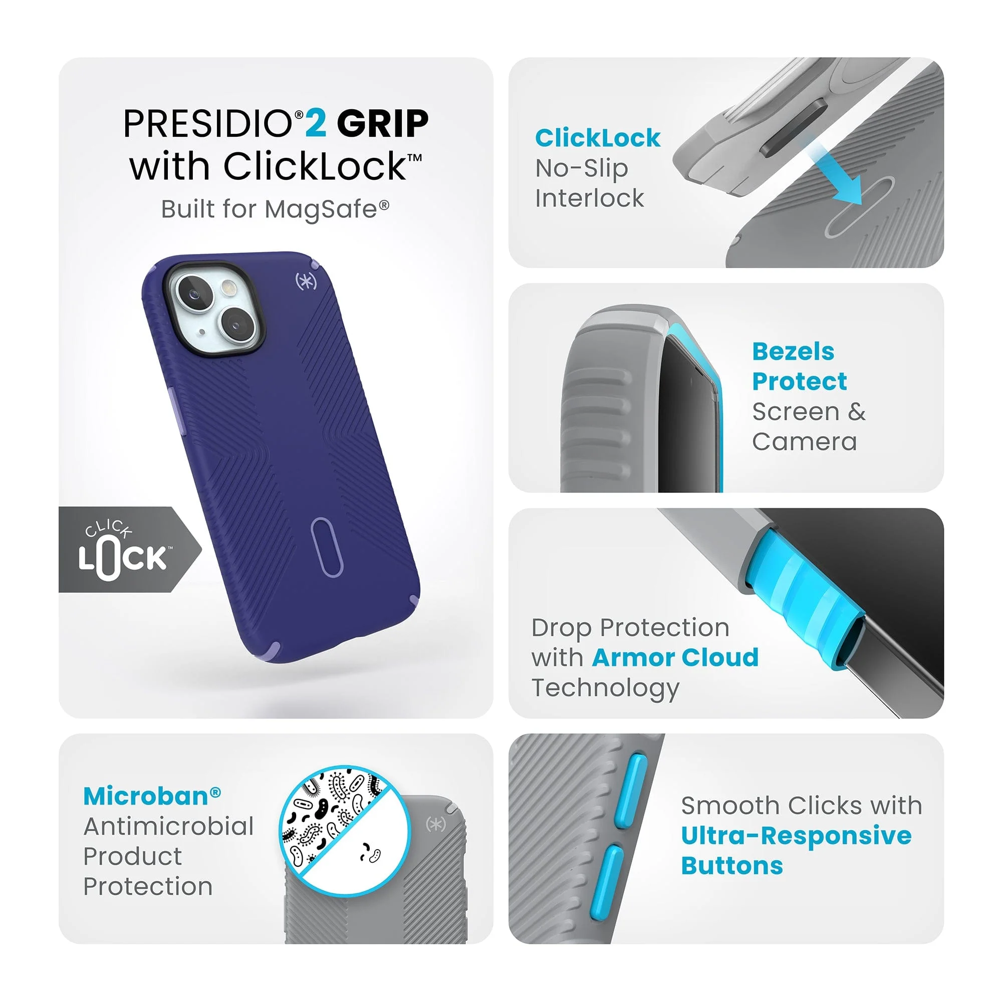 Presidio2 Grip MagSafe with ClickLock Apple iPhone 15 Case - Image 9