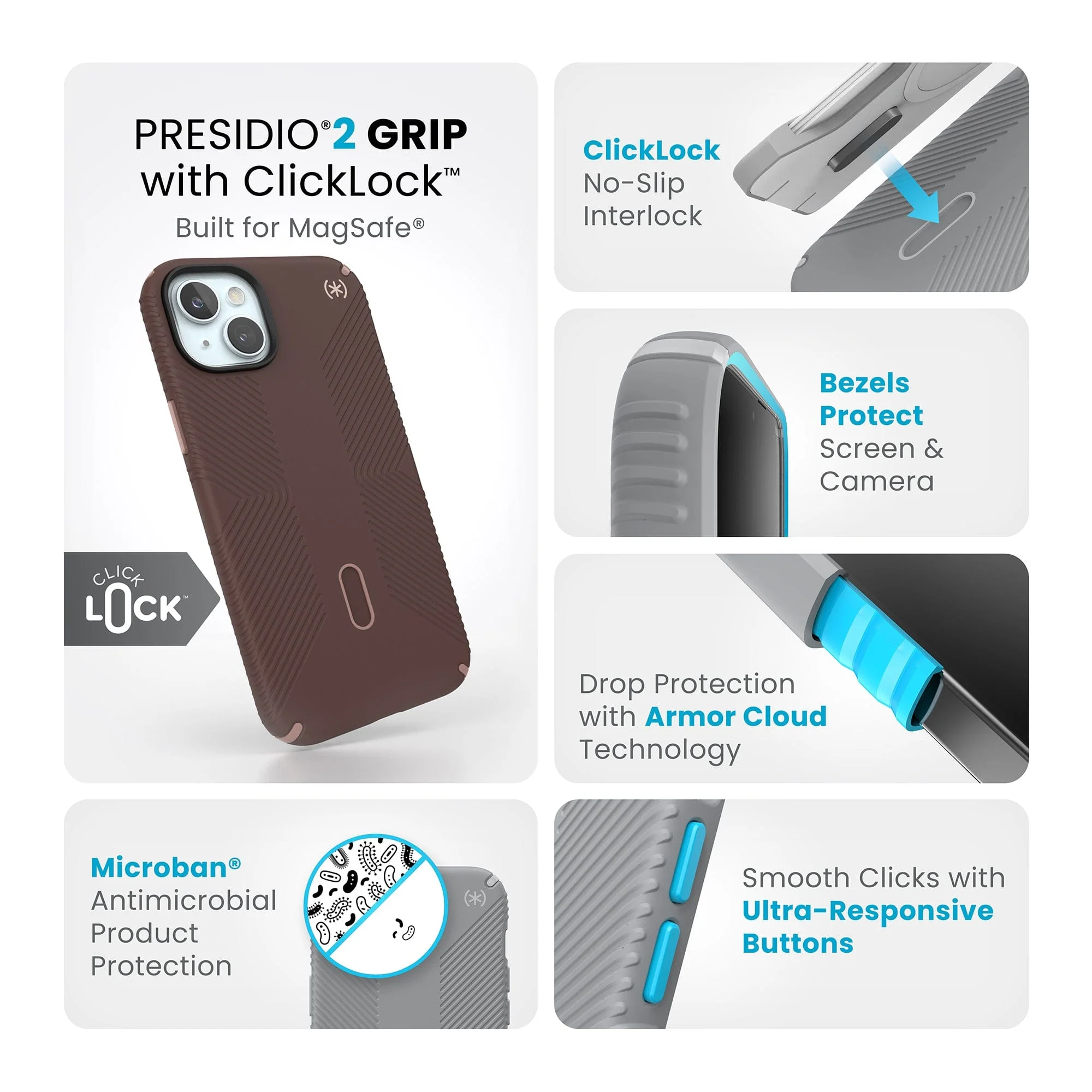 Presidio2 Grip MagSafe with ClickLock iPhone 15 Plus Cases - Image 35