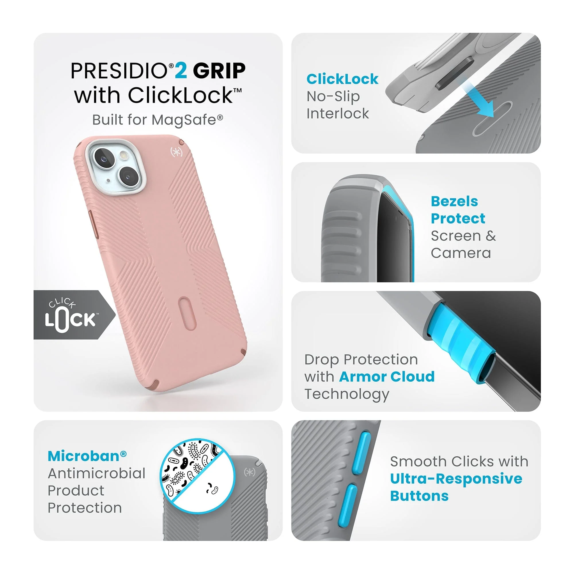 Presidio2 Grip MagSafe with ClickLock iPhone 15 Plus Cases - Image 53