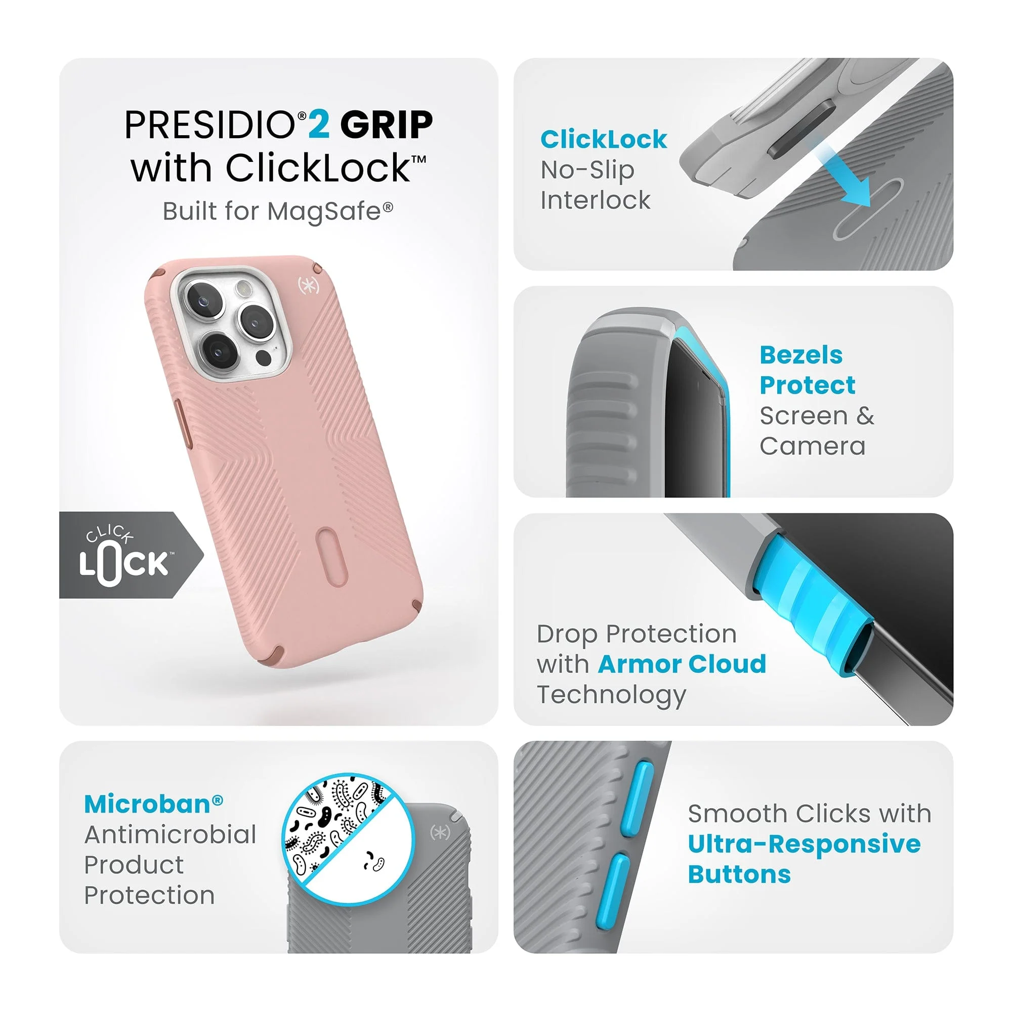 Presidio2 Grip MagSafe with ClickLock iPhone 15 Pro Cases - Image 54