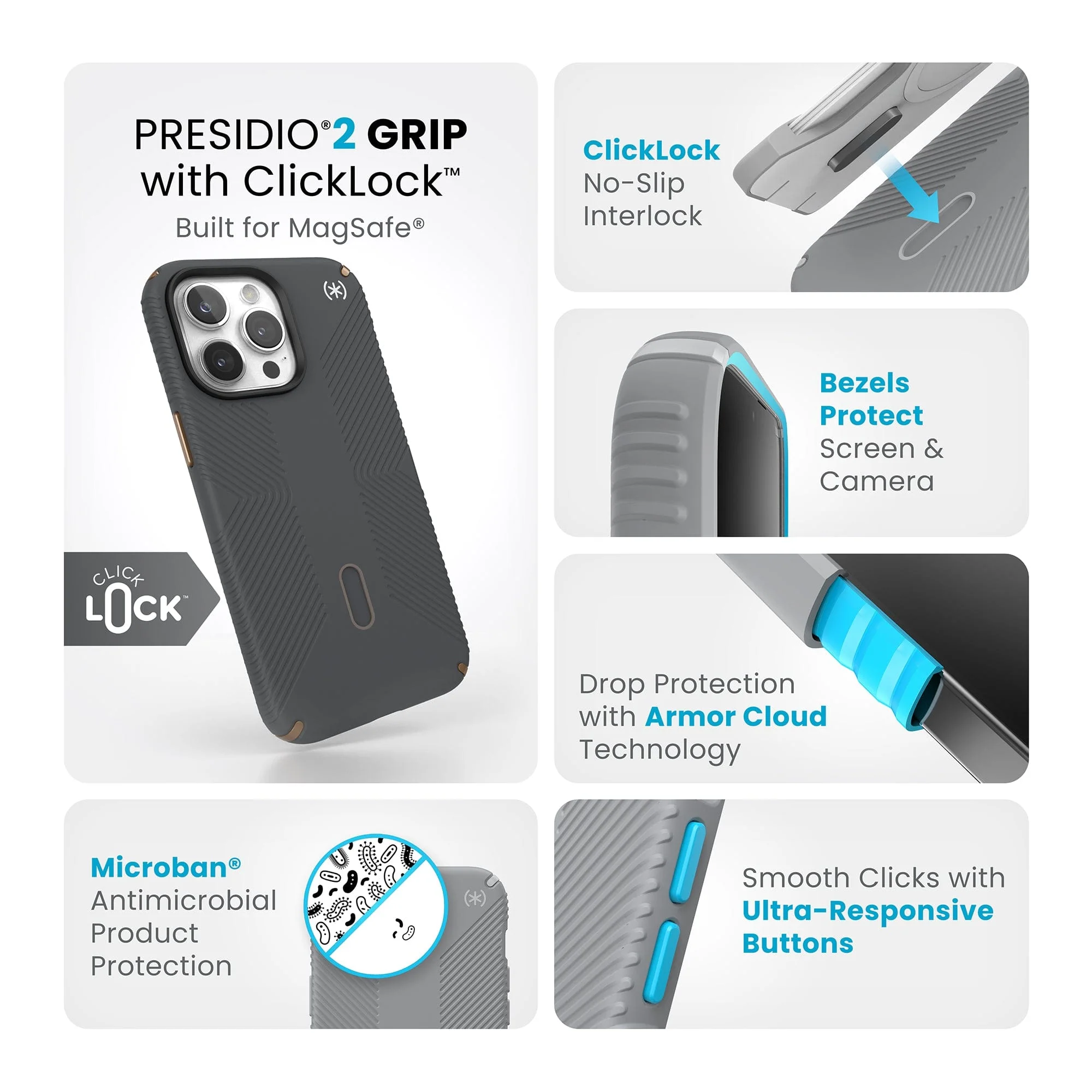 Presidio2 Grip MagSafe with ClickLock iPhone 15 Pro Max Cases - Image 45