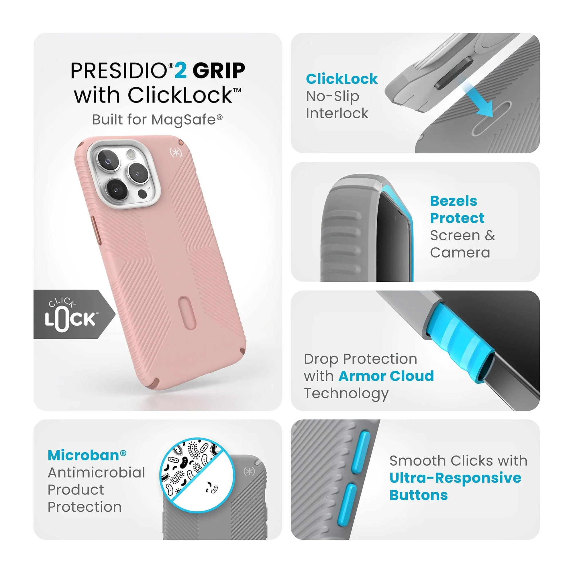Presidio2 Grip MagSafe with ClickLock iPhone 15 Pro Max Cases - Image 54