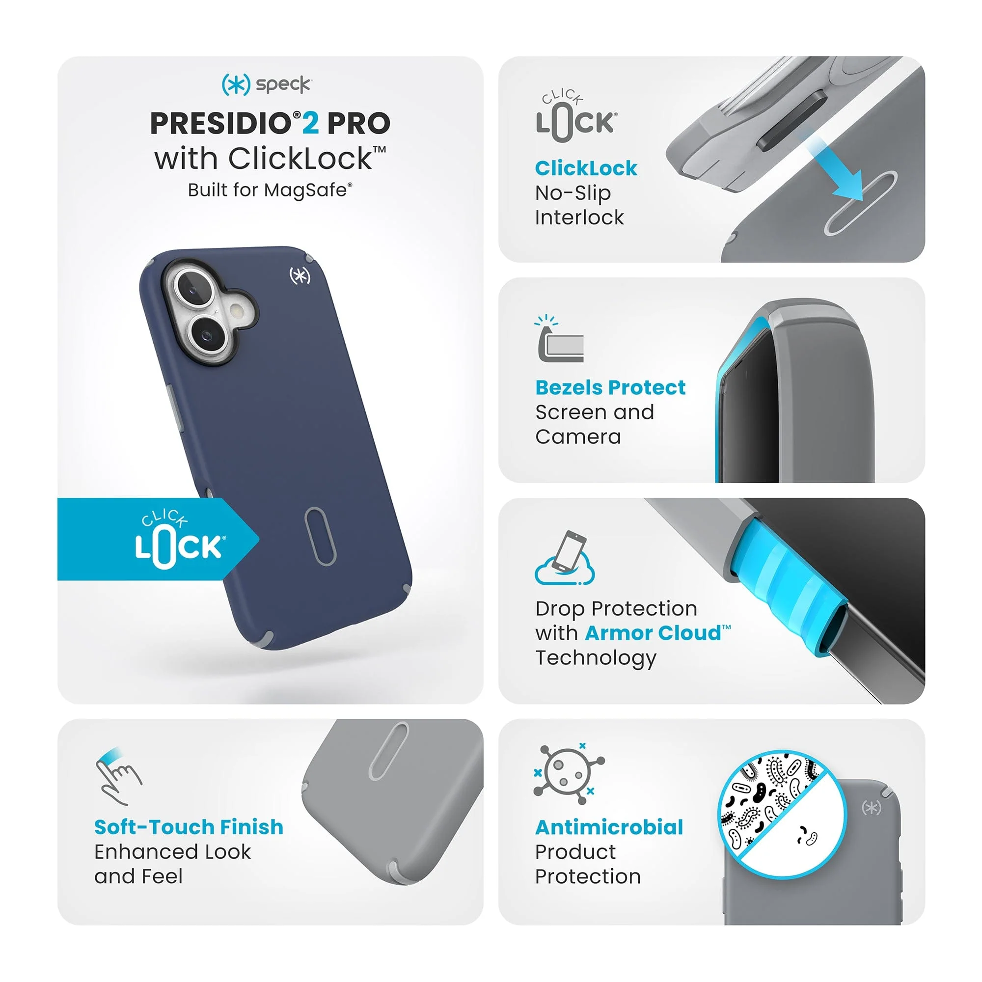 Presidio2 Pro MagSafe with ClickLock Apple iPhone 16 Case - Image 40