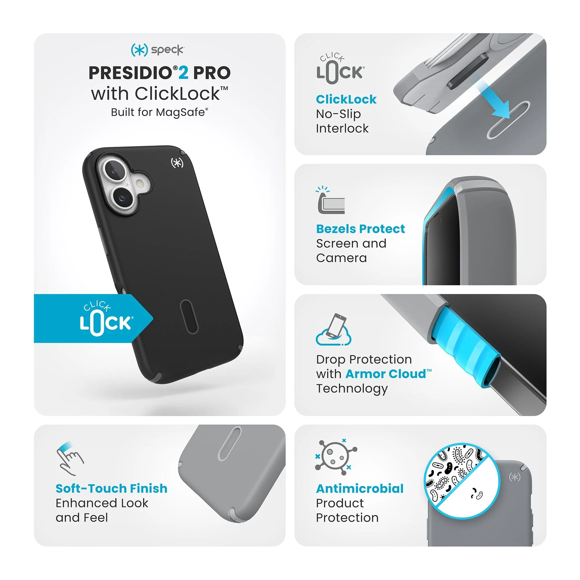 Presidio2 Pro MagSafe with ClickLock Apple iPhone 16 Case - Image 50