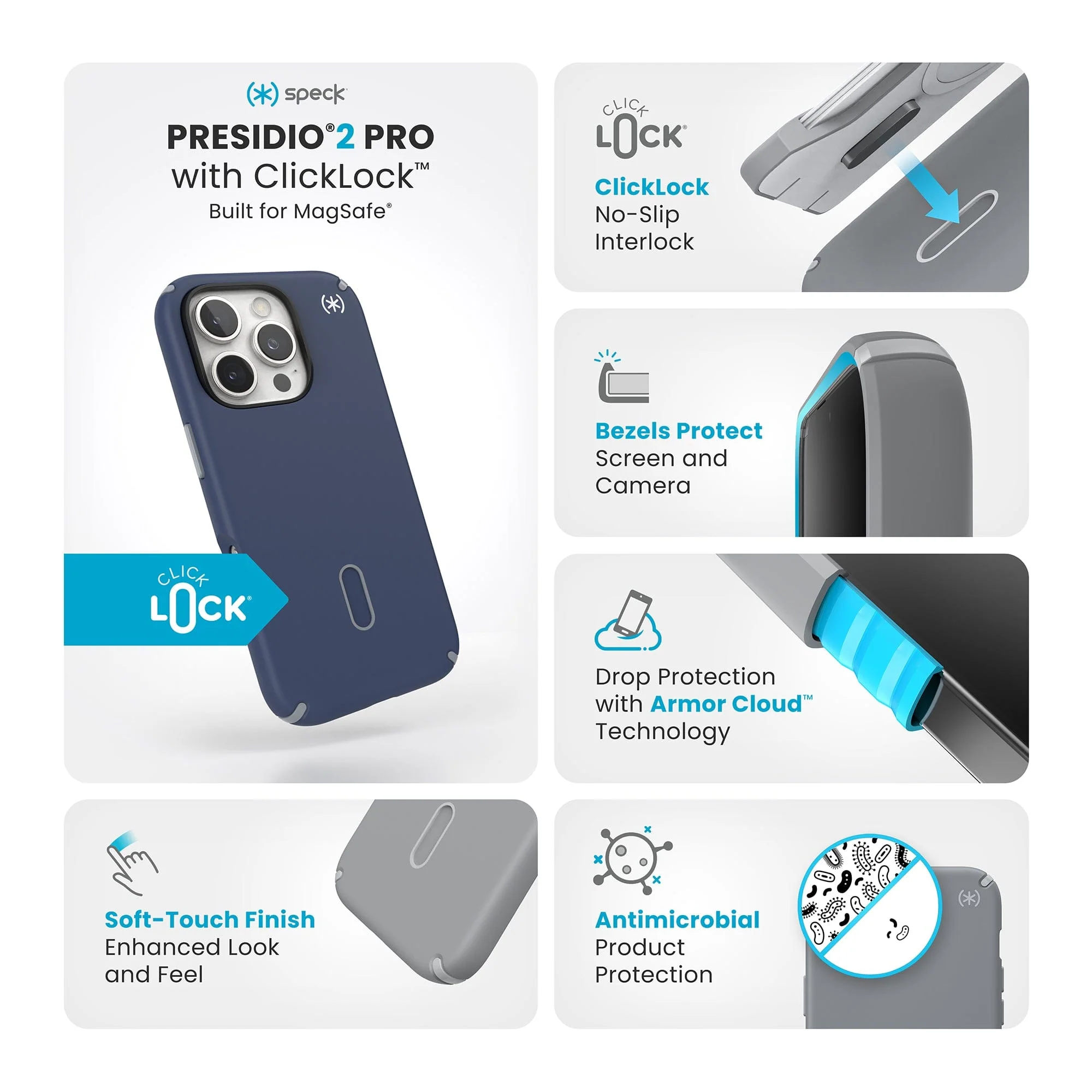 Presidio2 Pro MagSafe with ClickLock Apple iPhone 16 Pro Case - Image 40
